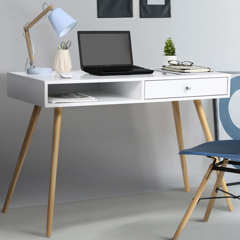 bureau style scandinave bois blanc