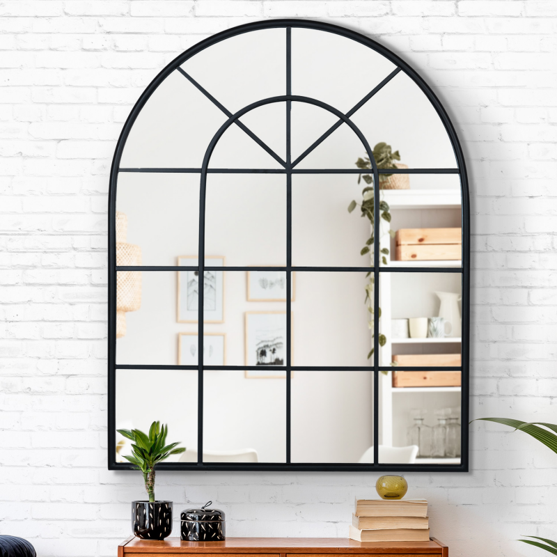 Miroir verrière arche design industriel 80x100 cm