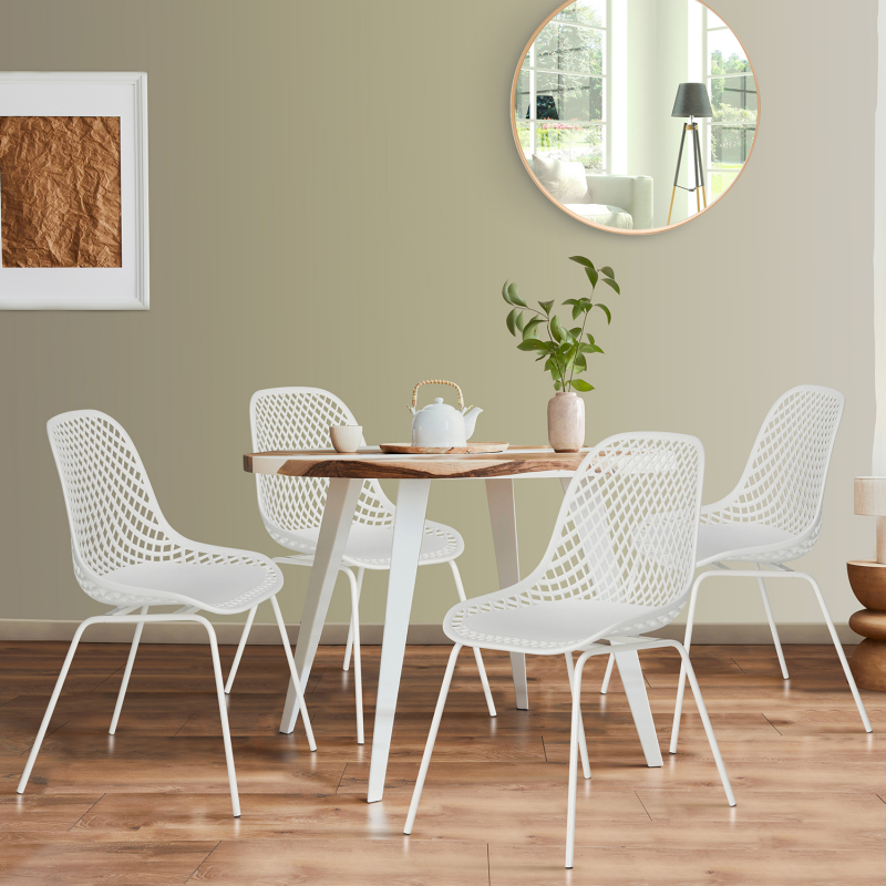 chaises de salle à manger modernes blanches