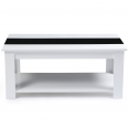Table basse contemporaine GEORGIA bois blanc et noir