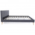 Lit scandinave Oslo en tissu 140x190cm gris anthracite