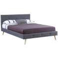 Lit scandinave Oslo en tissu 140x190cm gris anthracite