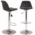 Lot de 2 tabourets de bar design noir