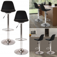 Lot de 2 tabourets de bar design noir