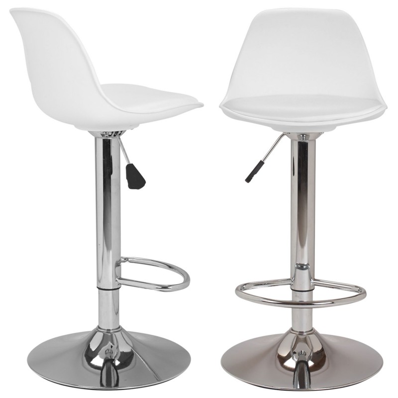 4 TABOURETS DE BAR KARL DESIGN BLANC POUR UNE CUISINE OU SALLE ENCORE