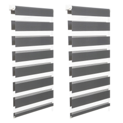 13178 - Stores jour nuit gris 40 x 170 cm Store enrouleur zébré jour nuit l.40 x H. max 170 CM gris x2