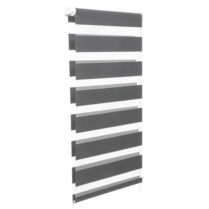 Store enrouleur zébré jour nuit l.55 x H. max 170 CM gris x2 Store enrouleur zébré jour nuit l.55 x H. max 170 CM gris x2