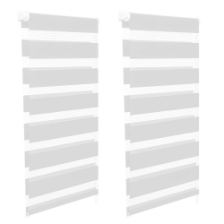 13181 - 2 Stores jour nuit blanc 45x170 cm Store enrouleur zébré jour nuit l.45 x H. max 170 CM blanc x2