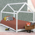 Lit cabane enfant 90 x 190 CM NEEL blanc avec sommier