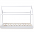 Lit cabane enfant 90 x 190 CM NEEL blanc avec sommier