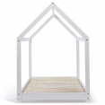 Lit cabane enfant 90 x 190 CM NEEL blanc avec sommier