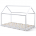 Lit cabane enfant 90 x 190 CM NEEL blanc avec sommier