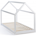 Lit cabane enfant 90 x 190 CM NEEL blanc avec sommier