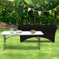 Housse Élastique Pour Table Pliante Rectangulaire 180 X 74 Cm - Fibre De Lait, Lavable - RDM TOOLS 7house