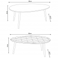 Lot de 2 tables basses gigognes scandinaves laquées grise et jaune