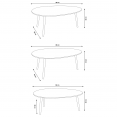 Lot de 3 tables basses gigognes laquées blanc / gris