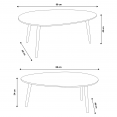 Lot de 2 tables basses gigognes laquées PM gris GM blanc scandinave