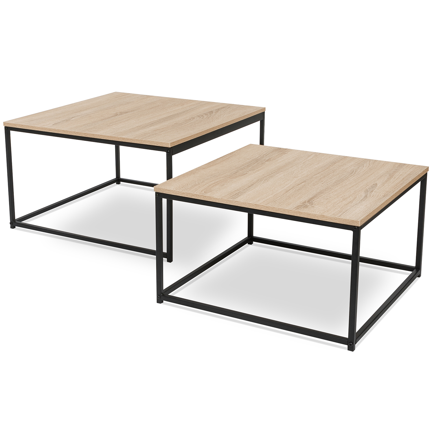 Tables basses gigognes industrielles 70x70 cm et 60x60 cm ID Market