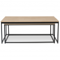 Lot de 2 tables basses gigognes DETROIT 100/113 design industriel