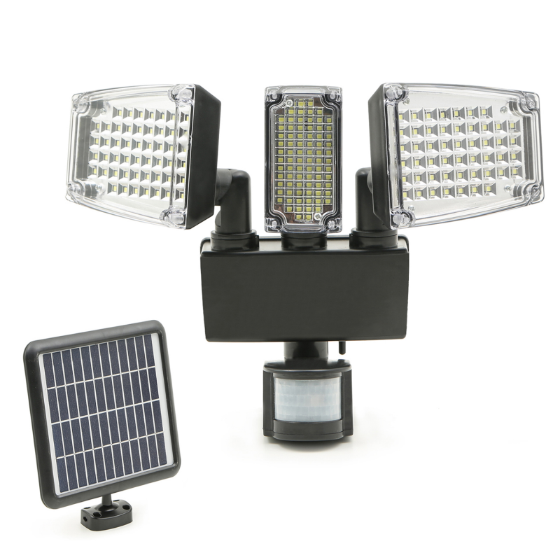 Projecteur LED extérieur solaire : 3 spots 178 led