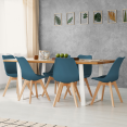 Lot de 4 chaises scandinaves SARA bleu canard pour salle à manger