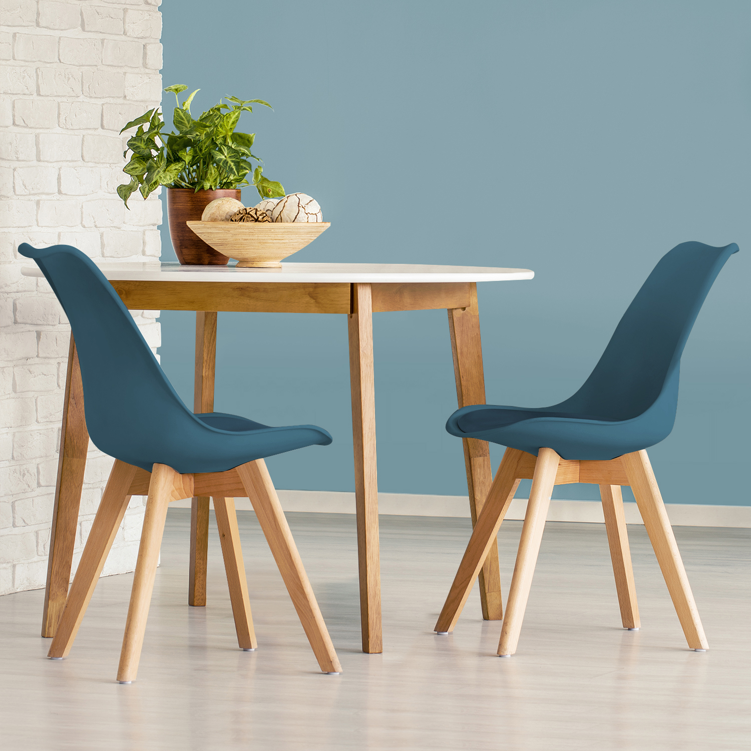 Furnish 1 Chaises de Salle à Manger de Style Nordique et chaises de Salon Bleu foncé avec chaises en métal Robustes pour la Salle à Manger Lot de 2