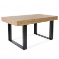 Table à manger rectangle PHOENIX 6 personnes bois et noir 160 cm