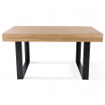 Table à manger PHOENIX 6 personnes bois et noir 160 cm