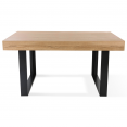 Table à manger rectangle PHOENIX 6 personnes bois et noir 160 cm