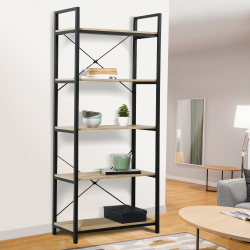 13531 - Libreria in legno e metallo in stile industriale Etagère 5 niveaux Détroit design industriel