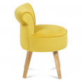 Fauteuil crapaud en velours jaune