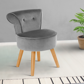 Fauteuil crapaud en velours gris