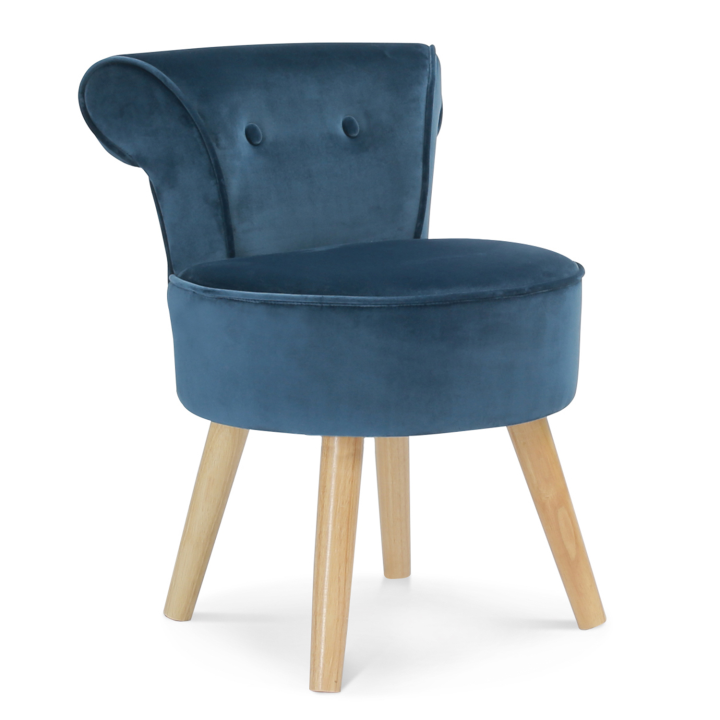 Fauteuil crapaud en velours bleu Fauteuil crapaud en velours bleu