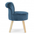 Fauteuil crapaud en velours bleu