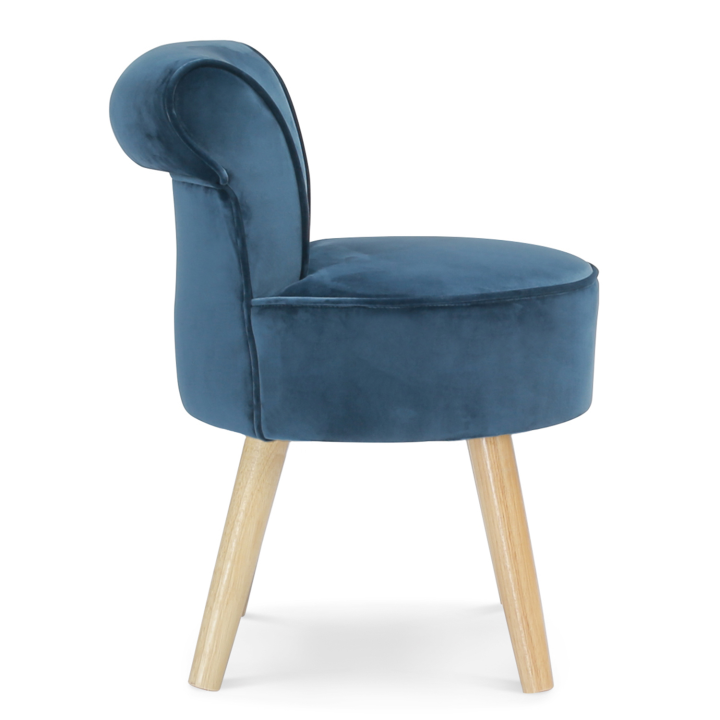 Fauteuil crapaud en velours bleu Fauteuil crapaud en velours bleu