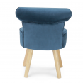 Fauteuil crapaud en velours bleu