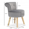 Fauteuil crapaud en velours gris