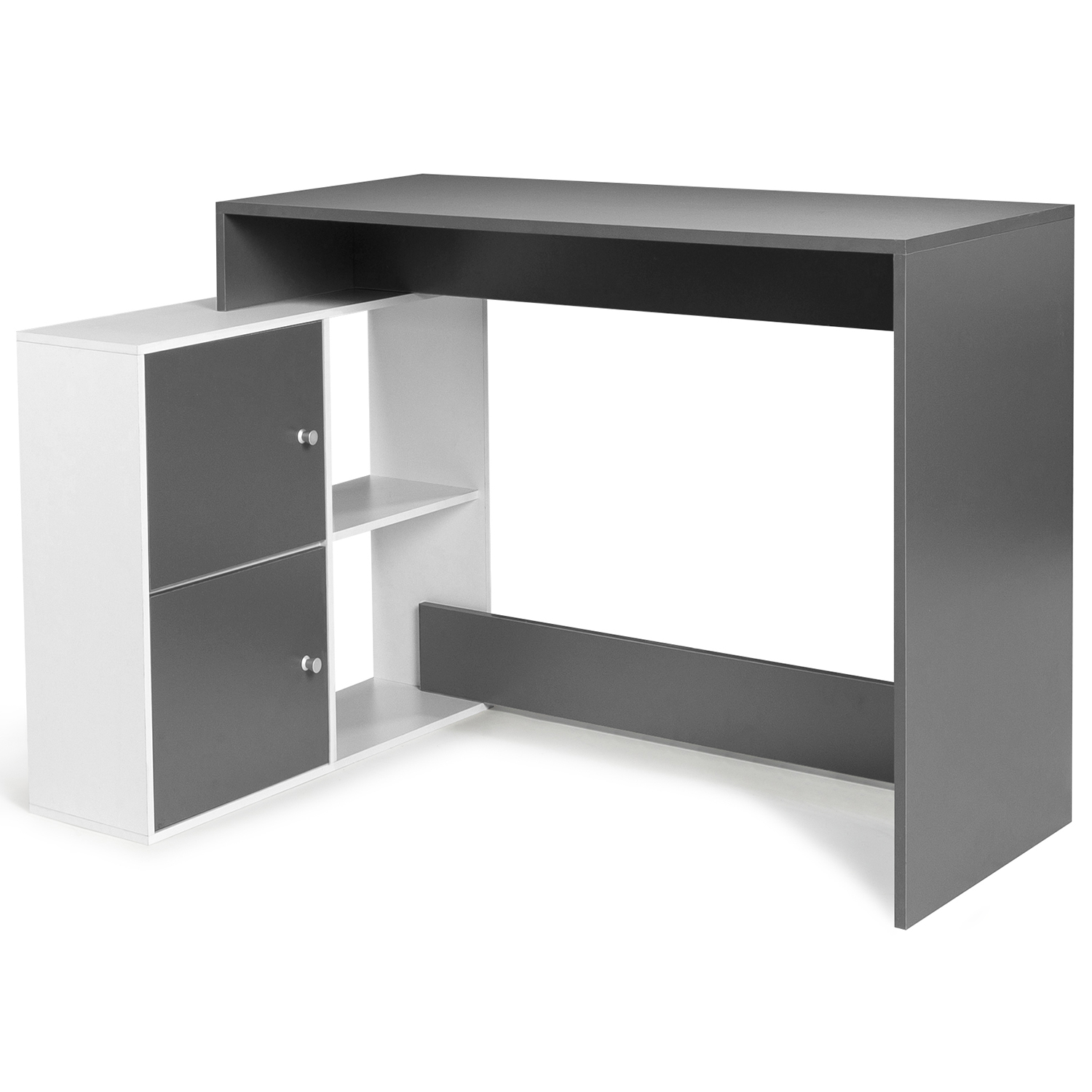 Bureau D Angle Pas Cher Gris Et Blanc Bob Id Market