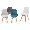 Lot de 4 chaises scandinaves SARA mix color gris foncé, gris clair, blanc et bleu
