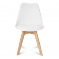 Lot de 4 chaises SARA gris foncé, gris clair, blanc et jaune