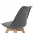 Lot de 4 chaises SARA gris foncé, gris clair, blanc et jaune