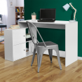 Bureau d'angle en forme de L BOB bois blanc