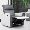 Fauteuil relaxation inclinable gris anthracite et blanc