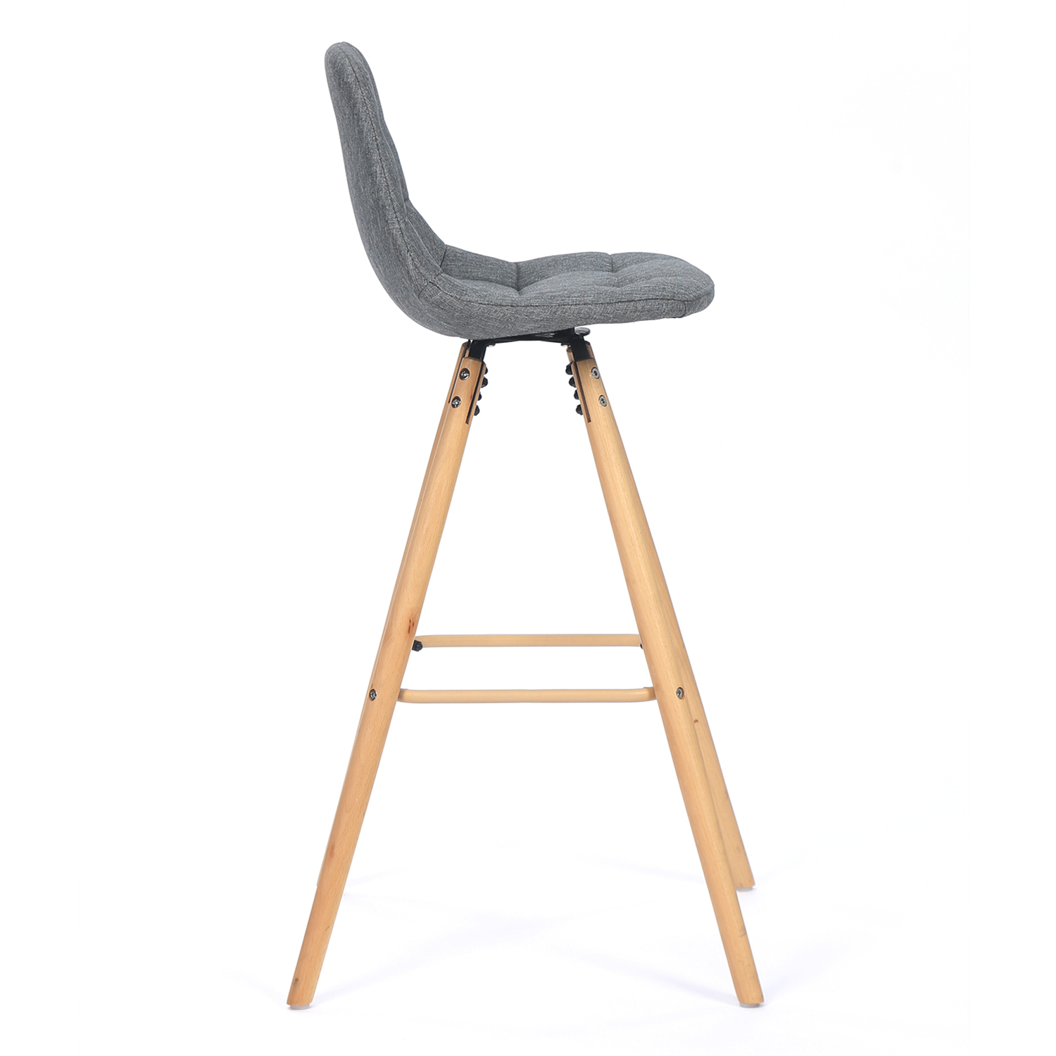Lot de 4 tabourets de Bar Gaby Gris en Tissu IDMarket