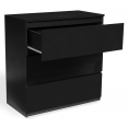 Commode 3 tiroirs TOMI bois noir