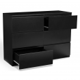 Commode 6 tiroirs TOMI bois noir