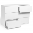 Commode 6 tiroirs TOMI bois blanc