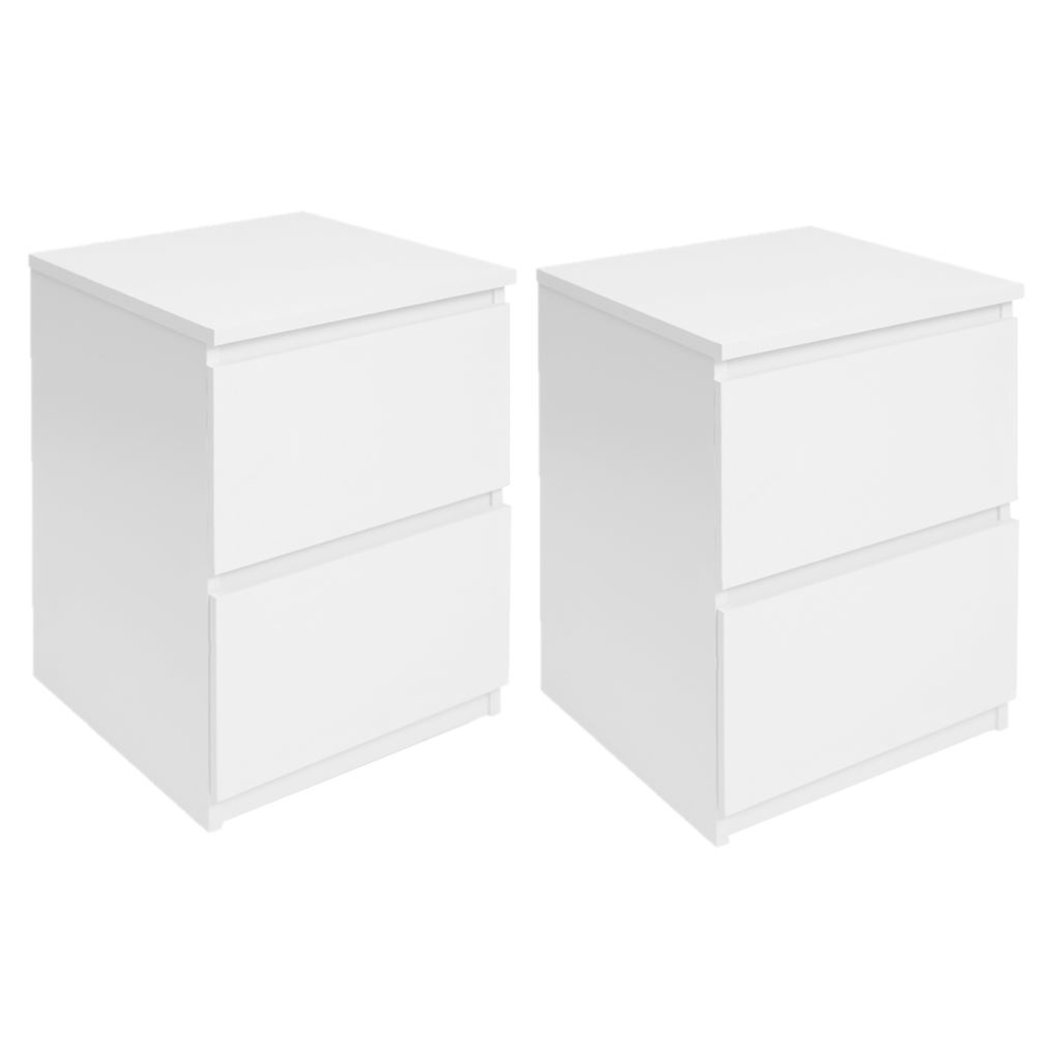 Tables de chevet bois blanc avec tiroirs