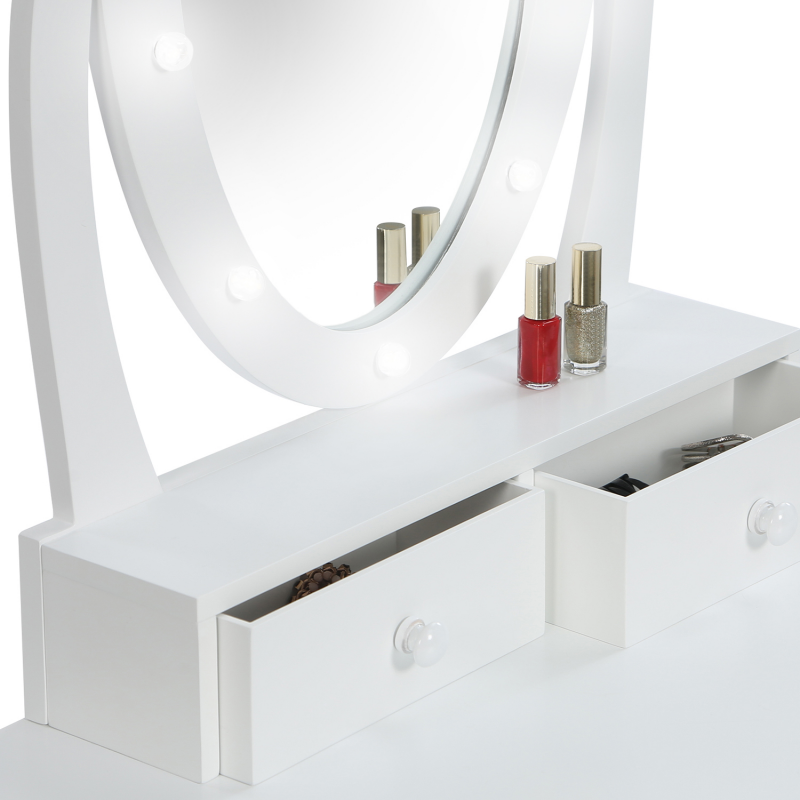 Coiffeuse avec miroir led pas cher - BELLA