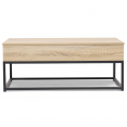 Table basse plateau relevable DETROIT design industriel